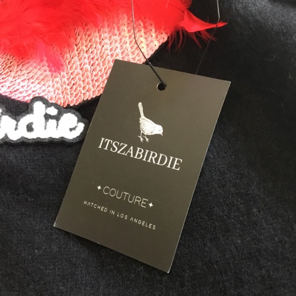 NEW ItzsaBirdie Cashmere Pink Love Flamingo Sweater In Black - Picture 11 of 13